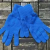 Online Sweater Shop 100% Lambswool Gloves Dark Blue - Ladies