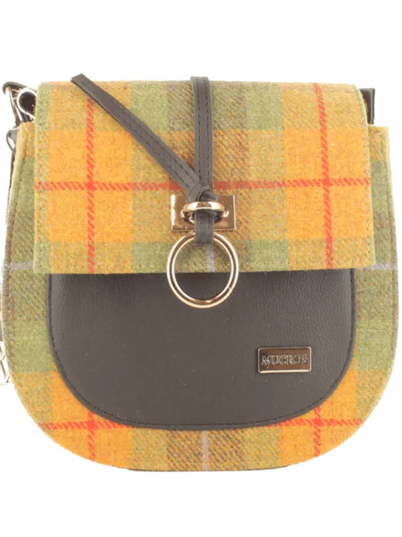 Fashion Sweater Shop Grace Tweed Bag Orange Green