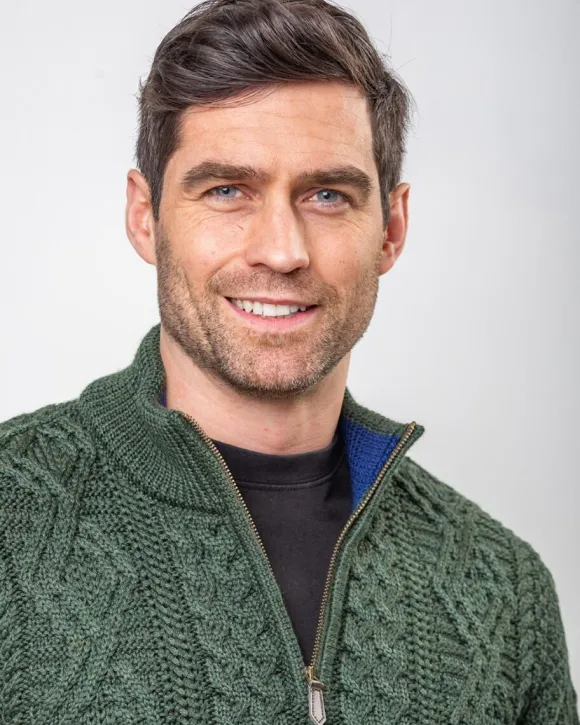 Sale Sweater Shop Heavyweight Extra Fine Merino Wool Half Zip Sweater - Forest Green