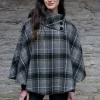 Sale Sweater Shop Irish Tweed Poncho Grey Mix Col : 21