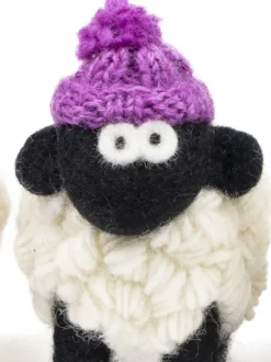 Discount Sweater Shop Knitted Sheep with Bobble Hat Lilac - Medium