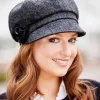 Outlet Sweater Shop Newsboy Cap Charcoal Herringbone col.31 One Size