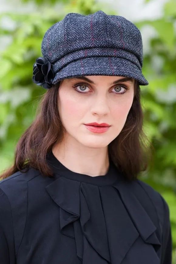 Outlet Sweater Shop Newsboy Cap Charcoal Herringbone col.31 One Size