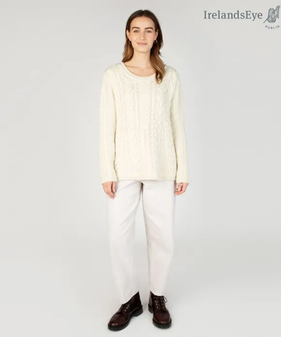 Sale Sweater Shop Primrose Aran Sweater Natural