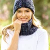 Online Sweater Shop Super-soft Navy mix Snood - Made in Ireland