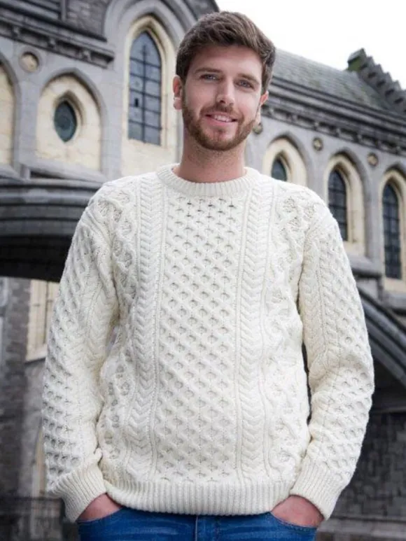 Clearance Sweater Shop Unisex Heavyweight Aran Sweater Natural