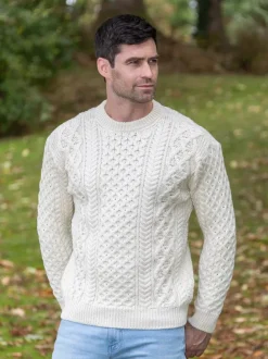 Clearance Sweater Shop Unisex Heavyweight Aran Sweater Natural