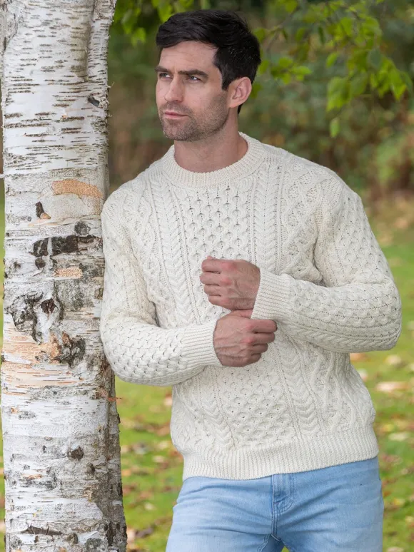 Clearance Sweater Shop Unisex Heavyweight Aran Sweater Natural
