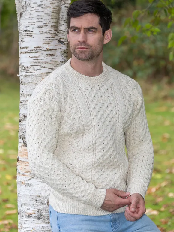 Clearance Sweater Shop Unisex Heavyweight Aran Sweater Natural