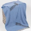 Fashion Sweater Shop Wool and Cashmere Blue Herringbone Throw Col: 1403
