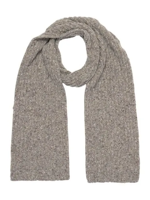 Outlet Sweater Shop Wool and Cashmere Luxe Ribbed Scarf - Ground